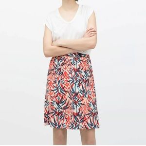 Zara A-Line Tropical Print Skirt